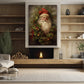Holly Jolly Christmas, Santa Claus Canvas Painting, Xmas Wall Art Decor - Christmas Poster Gift