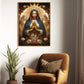 Serene Queen of Roses, Virgin Mary Christmas Canvas Painting, Xmas Wall Art Decor - Christmas Poster Gift