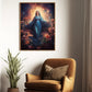 Celestial Mother Amidst Roses, Virgin Mary Christmas Canvas Painting, Xmas Wall Art Decor - Christmas Poster Gift