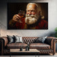 Cheers to Festive Spirits, Santa Claus Christmas Canvas Painting, Xmas Wall Art Decor - Christmas Poster Gift For Santa Claus Lovers