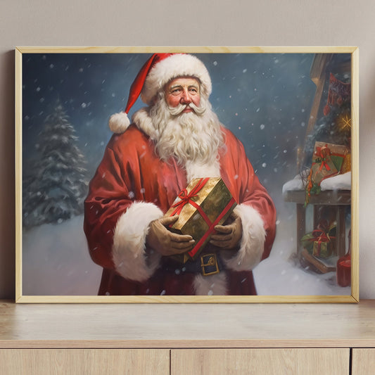 Magical Holiday Generosity, Santa Claus Christmas Canvas Painting, Xmas Wall Art Decor - Christmas Poster Gift For Santa Claus Lovers