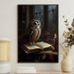 An Owl's Nocturnal Study, Owl Canvas Painting, Wall Art Decor - Poster Gift For Owl Lovers