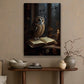 An Owl's Nocturnal Study, Owl Canvas Painting, Wall Art Decor - Poster Gift For Owl Lovers