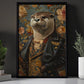 Dapper Otter Gentleman, Victorian Otter Canvas Painting, Victorian Animal Wall Art Decor, Poster Gift For Otter Lovers