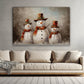 Frosty Trio's Winter Cheer, Christmas Canvas Painting, Xmas Wall Art Decor - Christmas Poster Gift For Snowman Lovers