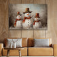 Frosty Trio's Winter Cheer, Christmas Canvas Painting, Xmas Wall Art Decor - Christmas Poster Gift For Snowman Lovers