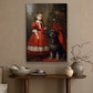 A Girl And Her Dog at Christmas, Dog Canvas Painting, Xmas Wall Art Decor - Christmas Poster Gift