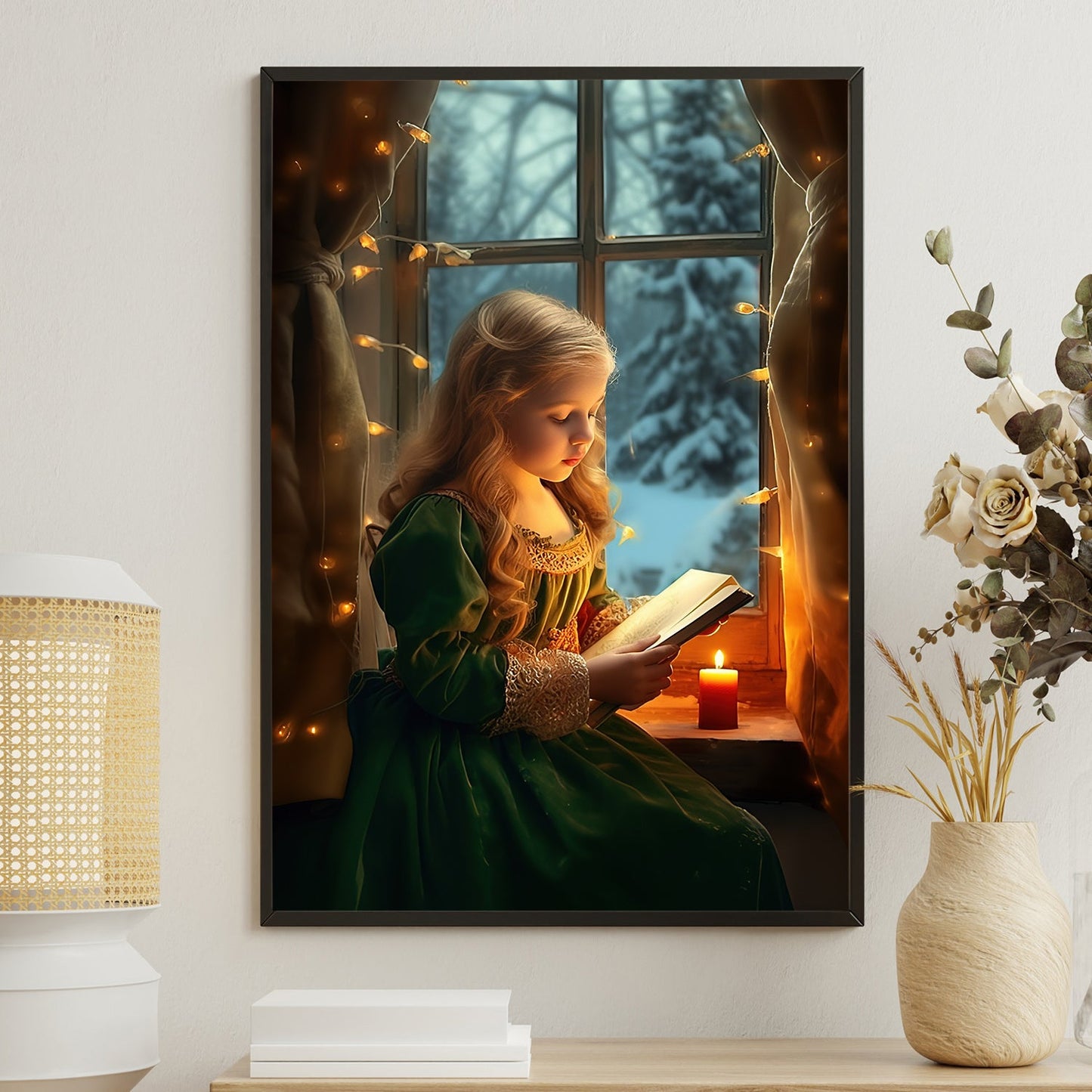 Enchanted Evening Read, Baby Canvas Painting, Wall Art Decor - Baby Poster Gift