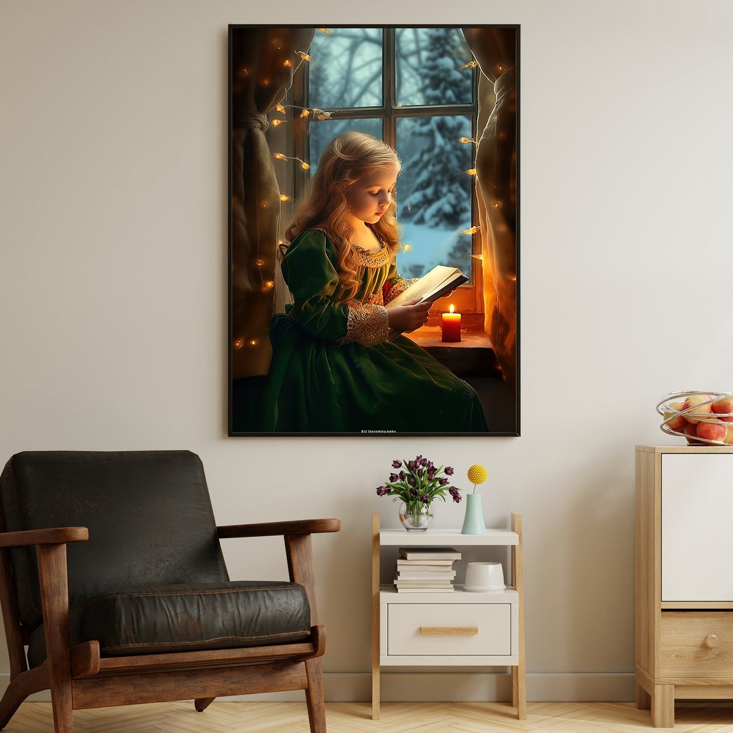 Enchanted Evening Read, Baby Canvas Painting, Wall Art Decor - Baby Poster Gift