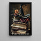 Witch Hat & Magic Books Canvas Painting, Where Every Spell Begins Spooky Season Wall Art Decor, Halloween Poster Gift For Book Lovers