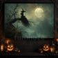 Moonlit Silence, Witch Canvas Painting, Spooky Season Wall Art Decor, Halloween Poster Gift For Witch Lovers