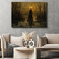 Cloaked in Mystery, Witch Canvas Painting, Spooky Season Wall Art Decor, Halloween Poster Gift For Witch Lovers