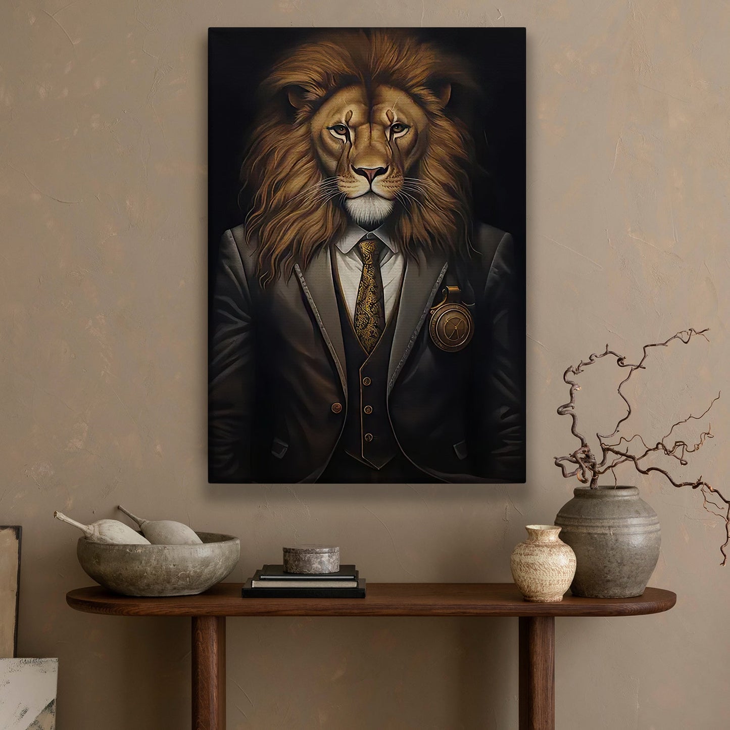 The Regal Lion, Lion Canvas Painting, Wall Art Decor - Poster Gift For Lion Lovers