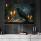 Interesting Crow Halloween Canvas Painting, Mystic Raven, Spooky Season Wall Art Decor, Halloween Poster Gift For Raven Lovers