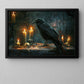 Interesting Crow Halloween Canvas Painting, Mystic Raven, Spooky Season Wall Art Decor, Halloween Poster Gift For Raven Lovers