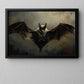 Midnight's Silent Wing, Bat Canvas Painting, Spooky Season Wall Art Decor, Halloween Poster Gift For Bat Lovers