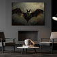 Midnight's Silent Wing, Bat Canvas Painting, Spooky Season Wall Art Decor, Halloween Poster Gift For Bat Lovers