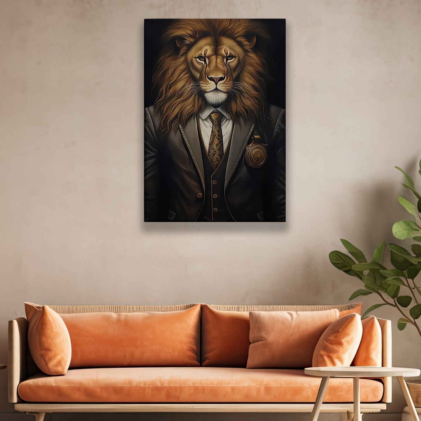 The Regal Lion, Lion Canvas Painting, Wall Art Decor - Poster Gift For Lion Lovers