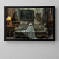 Halloween Ghost Canvas Painting, The Silent Observer Spooky Season Wall Art Decor, Halloween Poster Gift For Ghost Lovers