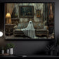 Halloween Ghost Canvas Painting, The Silent Observer Spooky Season Wall Art Decor, Halloween Poster Gift For Ghost Lovers