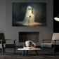 The Ghost's Vigil, Ghost Canvas Painting, Spooky Season Wall Art Decor, Halloween Poster Gift For Ghost Lovers