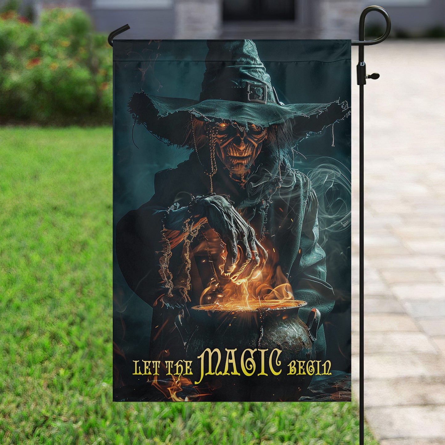 The Witch's Cauldron, Halloween Garden Flag & House Flag, Witch Outdoor Decor, Spooky Yard Decor Gift For Witch Lovers