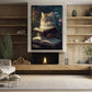 Cute Cat Read Book, Victorian Cat Canvas Painting, Wall Art Decor - Poster Gift For Cat Lovers