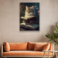 Cute Cat Read Book, Victorian Cat Canvas Painting, Wall Art Decor - Poster Gift For Cat Lovers