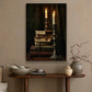Books And Candle, Books Canvas Painting, Wall Art Decor - Poster Gift For Book Lovers