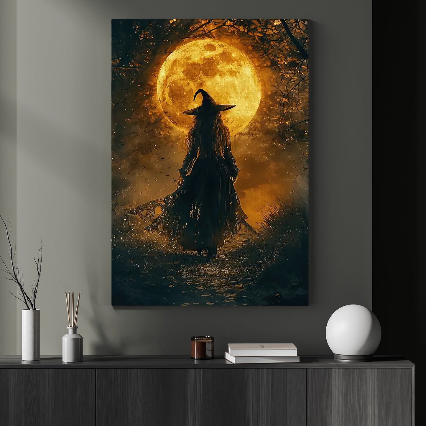 A Witch’s Journey, Witch Canvas Painting, Mystical Wall Art Decor, Poster Gift For Witch Lovers