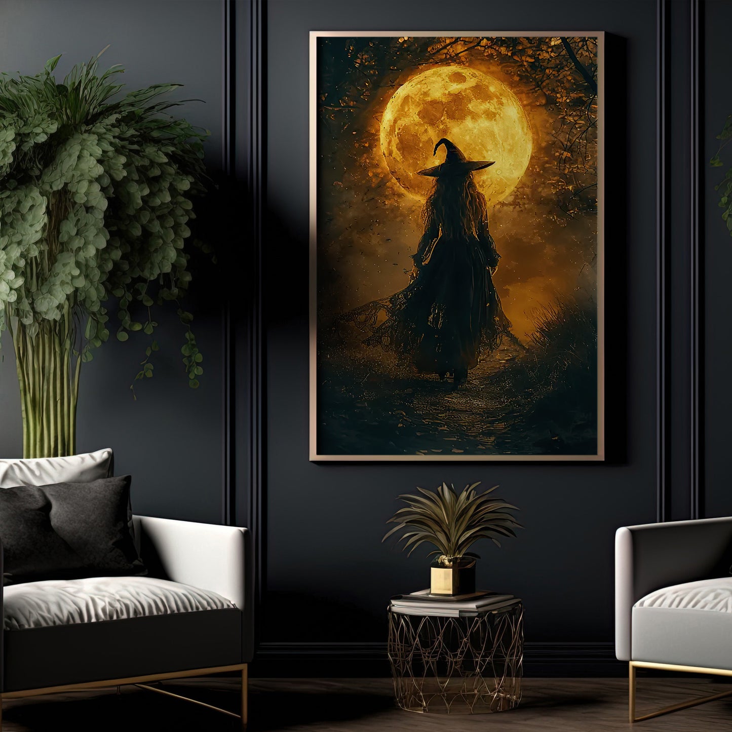 A Witch’s Journey, Witch Canvas Painting, Mystical Wall Art Decor, Poster Gift For Witch Lovers