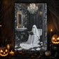 A Ghostly Reading Room, Ghost Canvas Painting, Spooky Season Wall Art Decor, Halloween Poster Gift For Ghost Lovers
