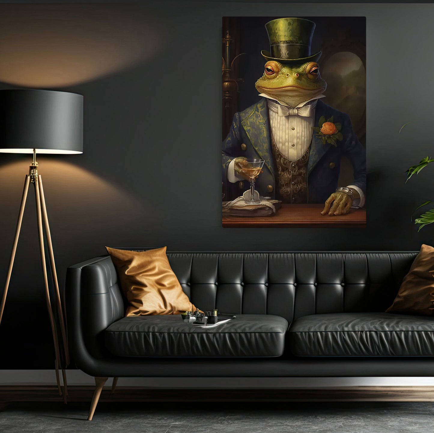 Frog In Suit, Victorian Frog Canvas Painting, Victorian Animal Wall Art Decor, Poster Gift For Frog Lovers