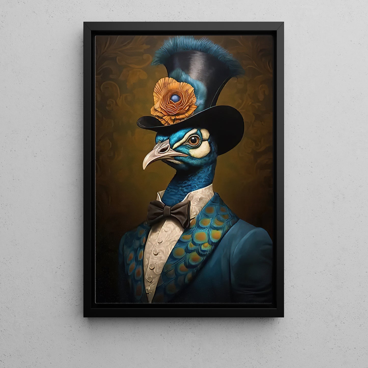 A Peacock's Tale, Victorian Peacock Canvas Painting, Victorian Animal Wall Art Decor, Poster Gift For Peacock Lovers