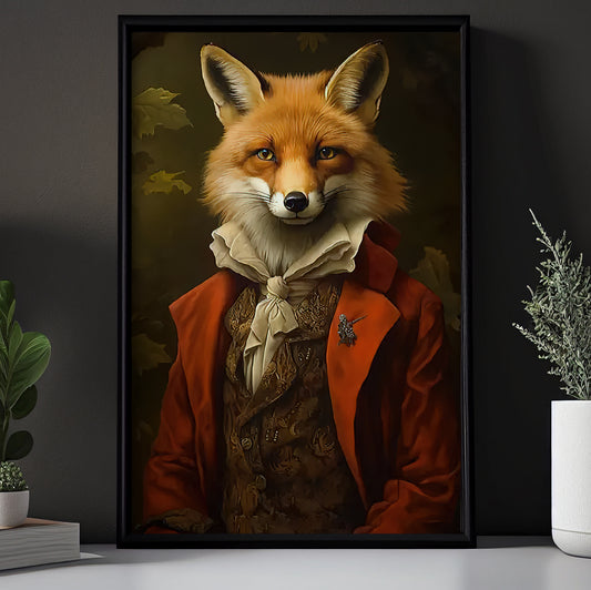 The Aristocratic Fox, Victorian Fox Canvas Painting, Victorian Animal Wall Art Decor, Poster Gift For Fox Lovers