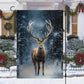 Mature Reindeer In The Winter Forest, Reindeer Xmas Garden Flag & House Flag, Christmas Flag Gift For Reindeer Lovers