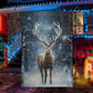 Mature Reindeer In The Winter Forest, Reindeer Xmas Garden Flag & House Flag, Christmas Flag Gift For Reindeer Lovers