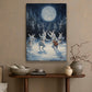 Midnight Serenade The Moonlit Rabbit Ensemble, Christmas Canvas Painting, Xmas Wall Art Decor - Christmas Poster Gift Rabbit Lovers