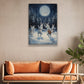 Midnight Serenade The Moonlit Rabbit Ensemble, Christmas Canvas Painting, Xmas Wall Art Decor - Christmas Poster Gift Rabbit Lovers