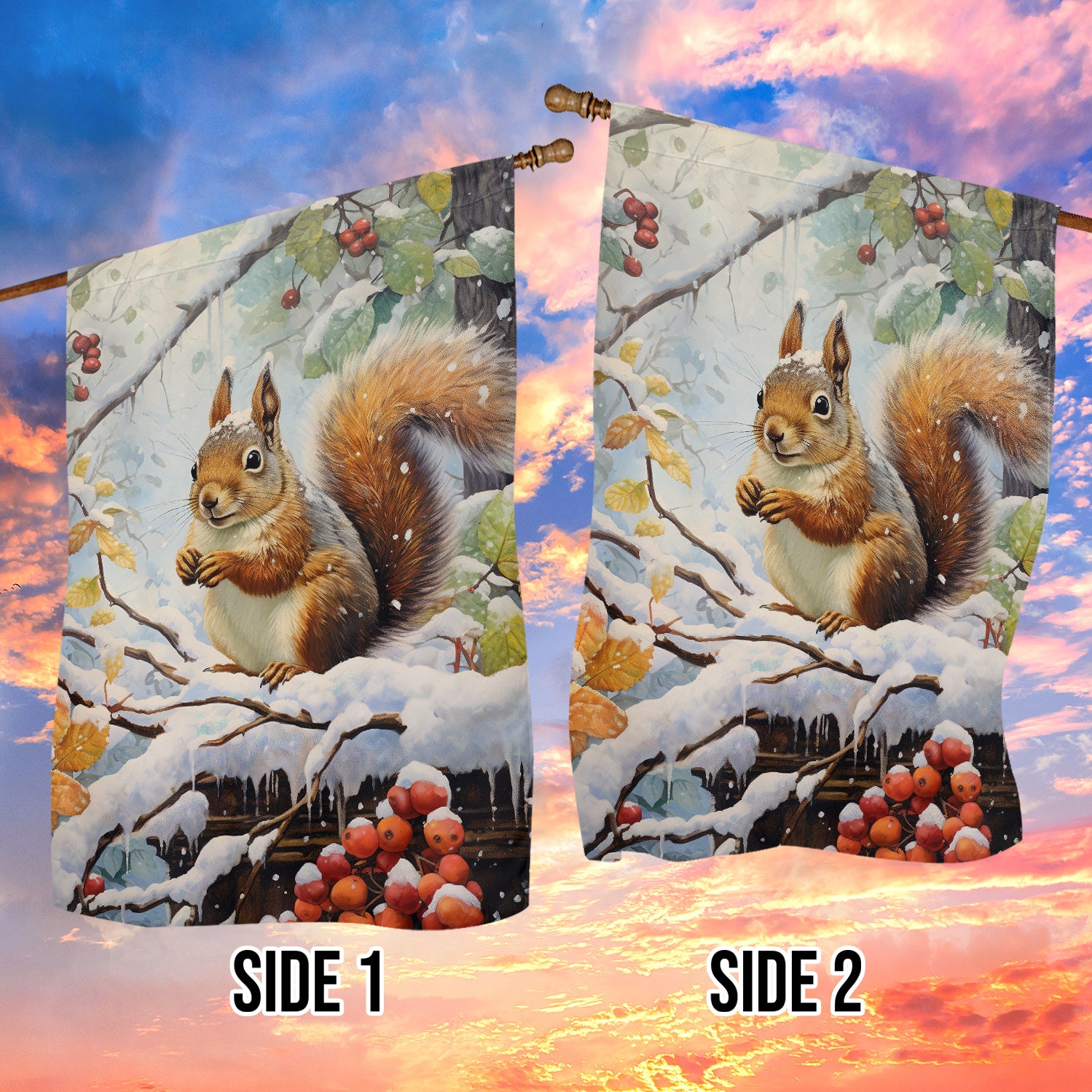 Cute Squirrel Merry Christmas Garden Flag Waterproof - Temu