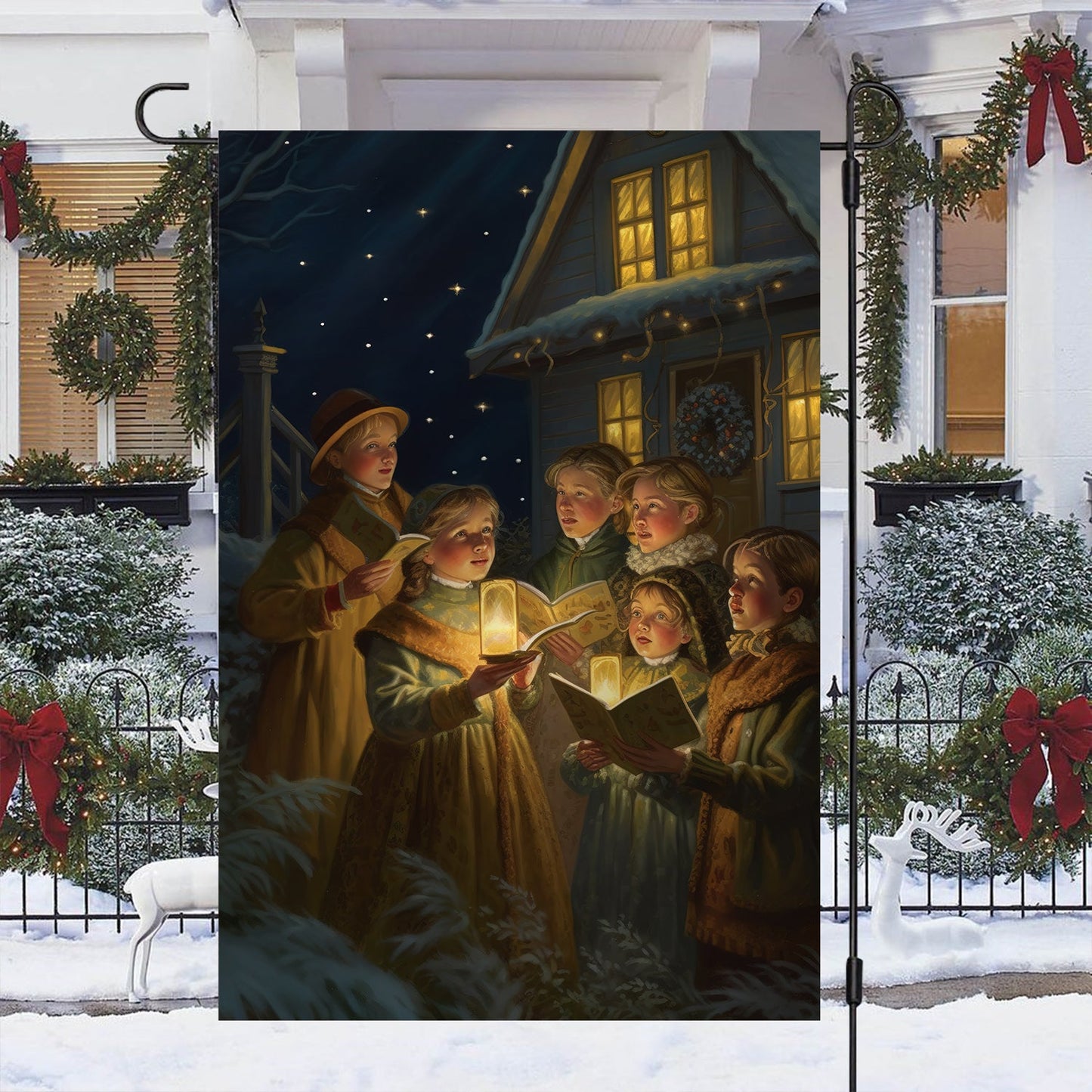 Carols by Candlelight, Christians Xmas Garden Flag - House Flag, Nativity Religious Winter Christians Flag Gift