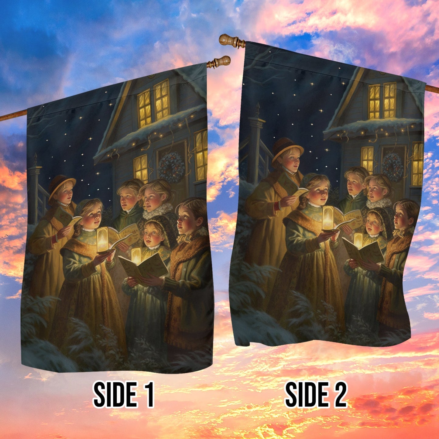 Carols by Candlelight, Christians Xmas Garden Flag - House Flag, Nativity Religious Winter Christians Flag Gift