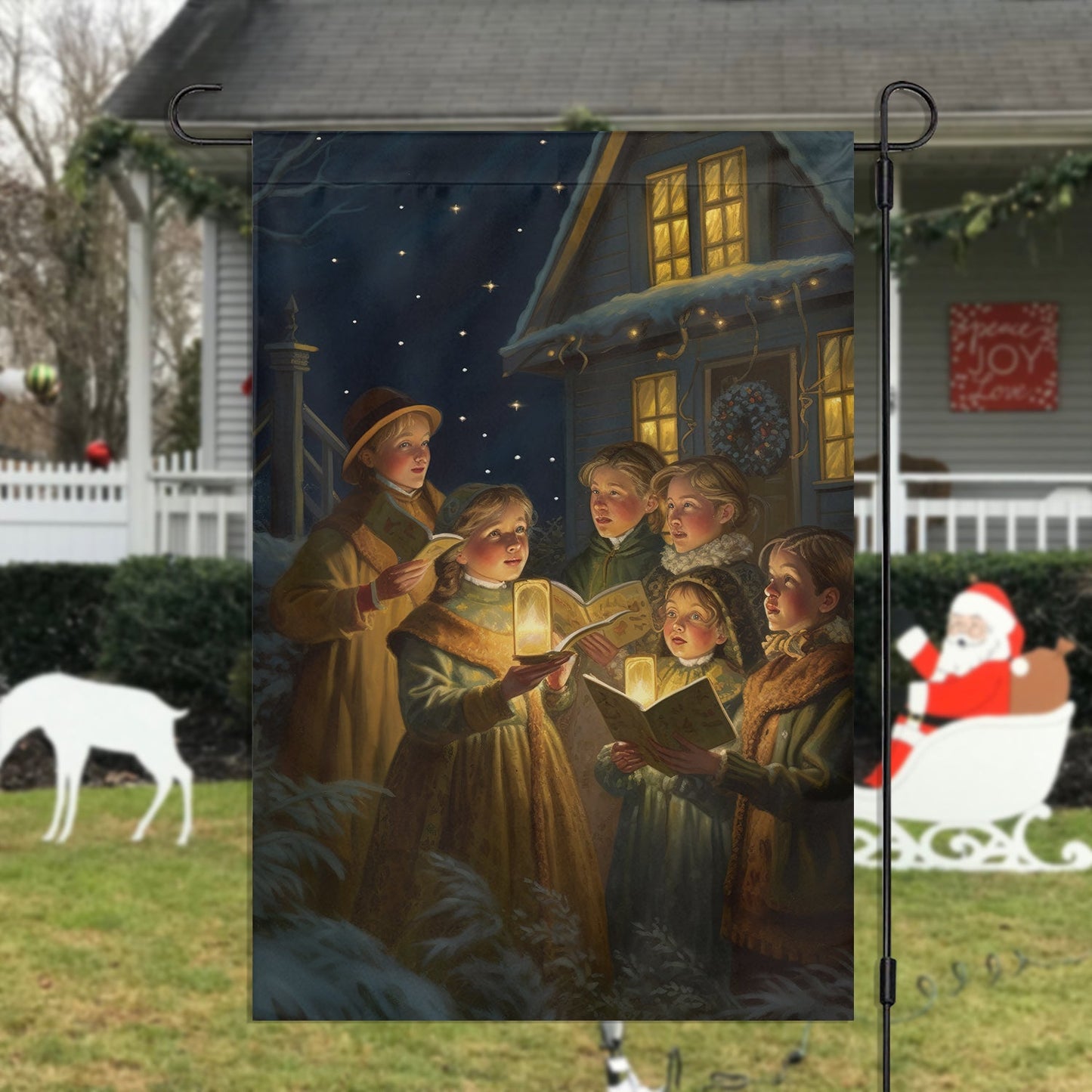 Carols by Candlelight, Christians Xmas Garden Flag - House Flag, Nativity Religious Winter Christians Flag Gift