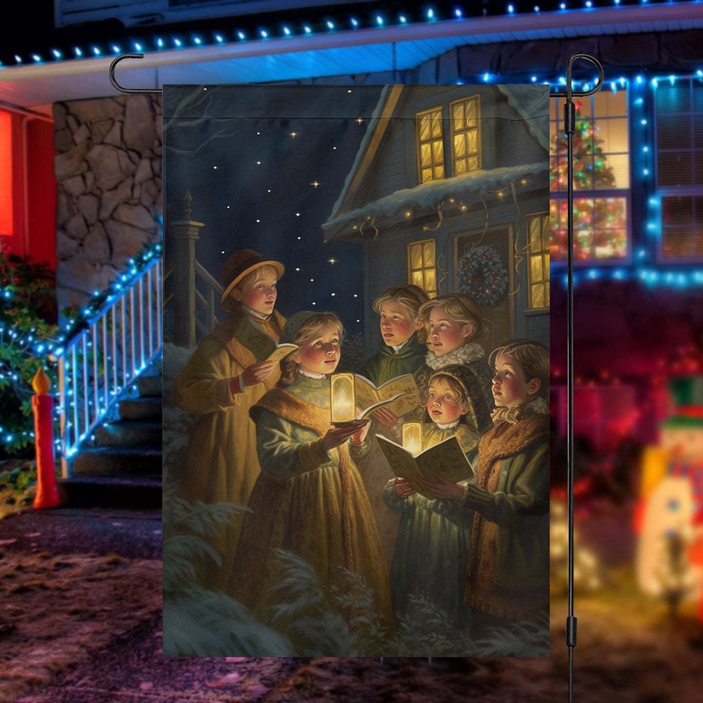 Carols by Candlelight, Christians Xmas Garden Flag - House Flag, Nativity Religious Winter Christians Flag Gift