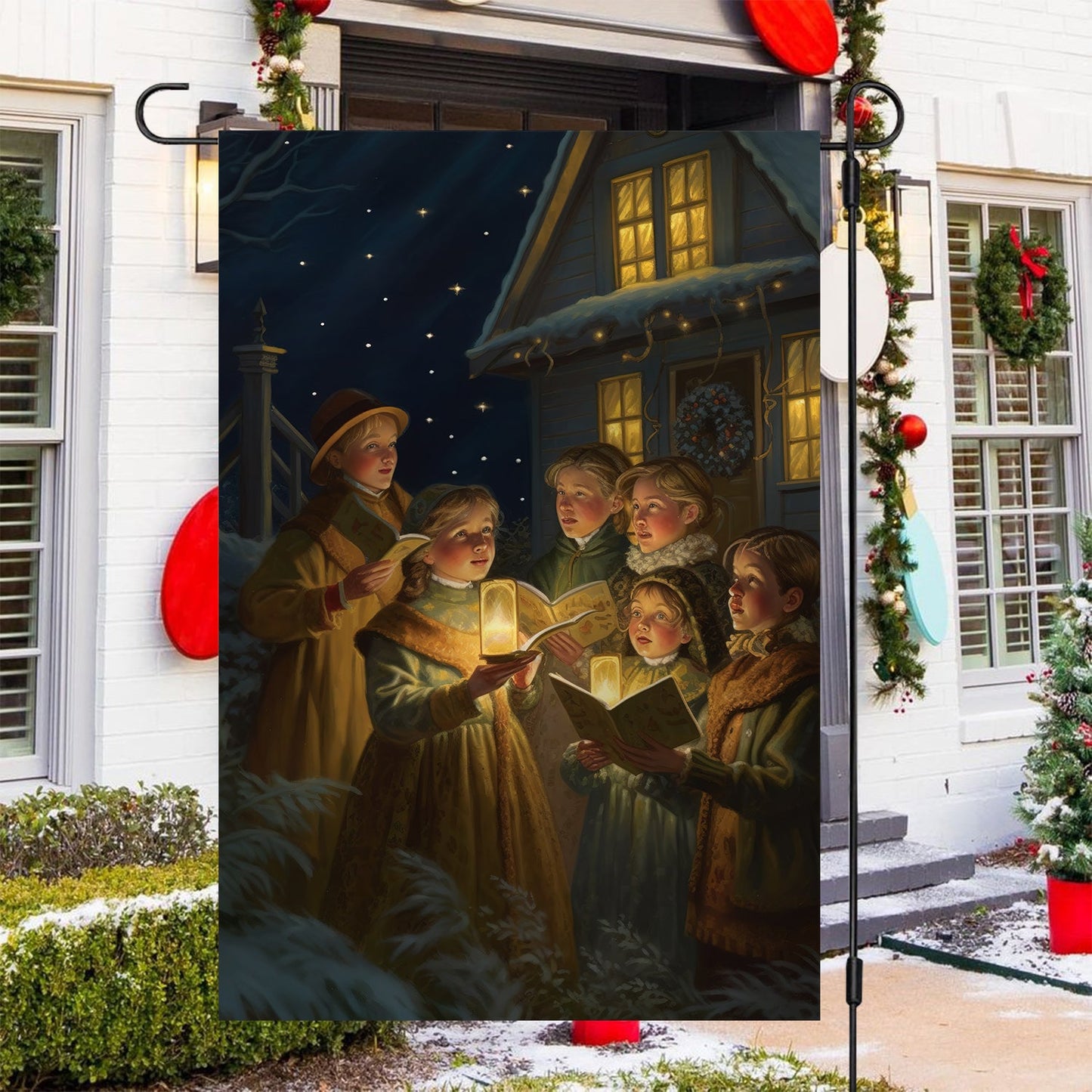 Carols by Candlelight, Christians Xmas Garden Flag - House Flag, Nativity Religious Winter Christians Flag Gift