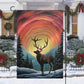 Radiant Night's Guardian, Reindeer Xmas Garden Flag & House Flag, Christmas Flag Gift For Reindeer Lovers