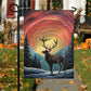 Radiant Night's Guardian, Reindeer Xmas Garden Flag & House Flag, Christmas Flag Gift For Reindeer Lovers