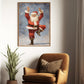 Santa's Joyful Dance Spreading Holiday Cheer Christmas Canvas Painting, Xmas Wall Art Decor - Christmas Poster Gift