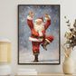 Santa's Joyful Dance Spreading Holiday Cheer Christmas Canvas Painting, Xmas Wall Art Decor - Christmas Poster Gift