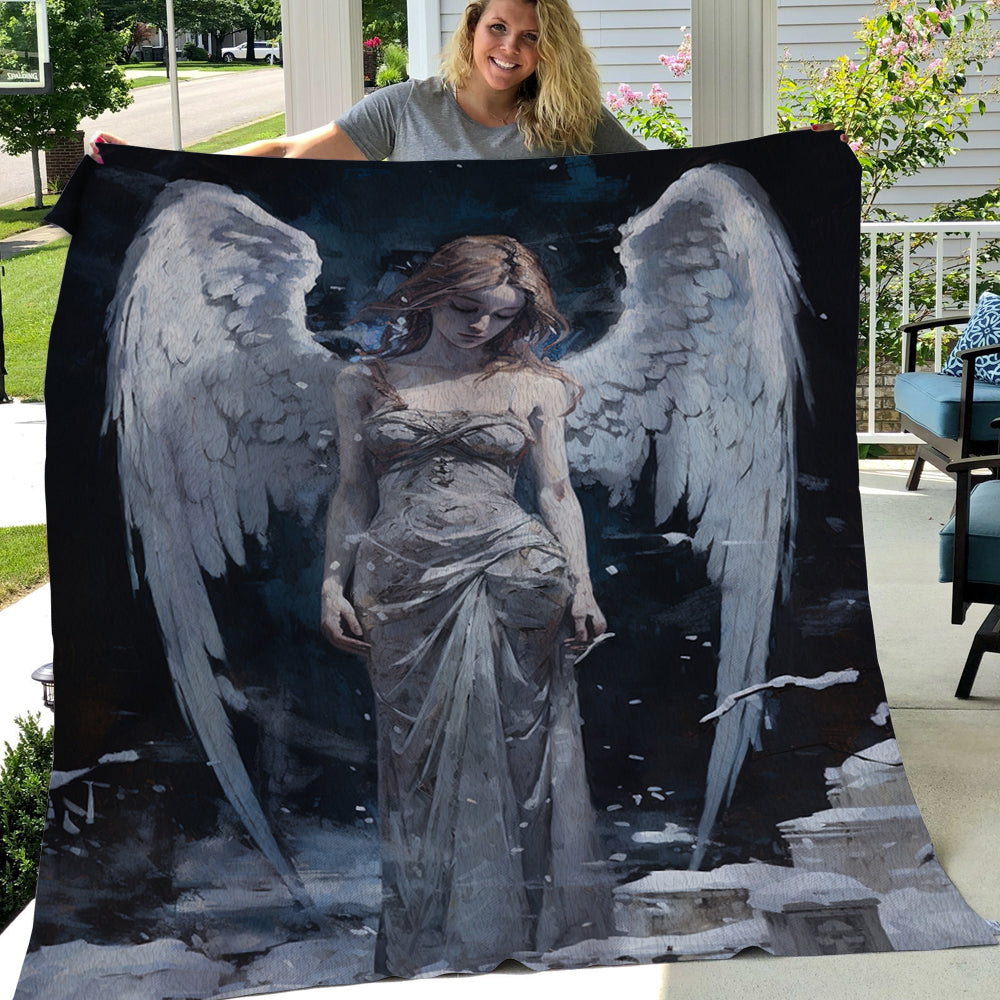 Angel Stand Sleep Christmas, Angel Xmas Fleece Blanket & Sherpa Blanket Gift